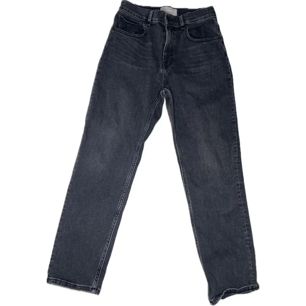 Everlane Women’s Ankle Jeans Black High Waist Straight 28 - Picture 2 of 8